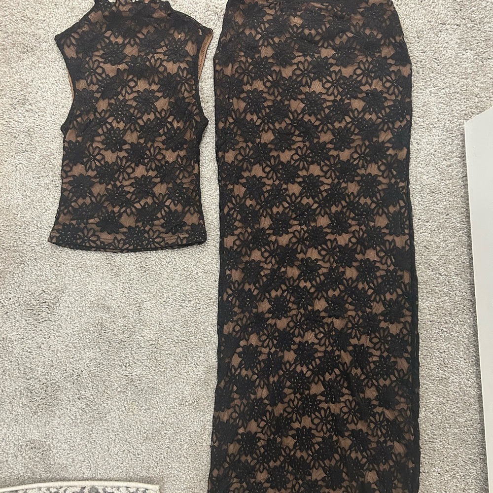 Meshki Elska Lace two piece set in black